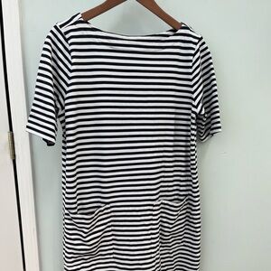 J. Jill Black and White Striped Dress 100% Cotton
